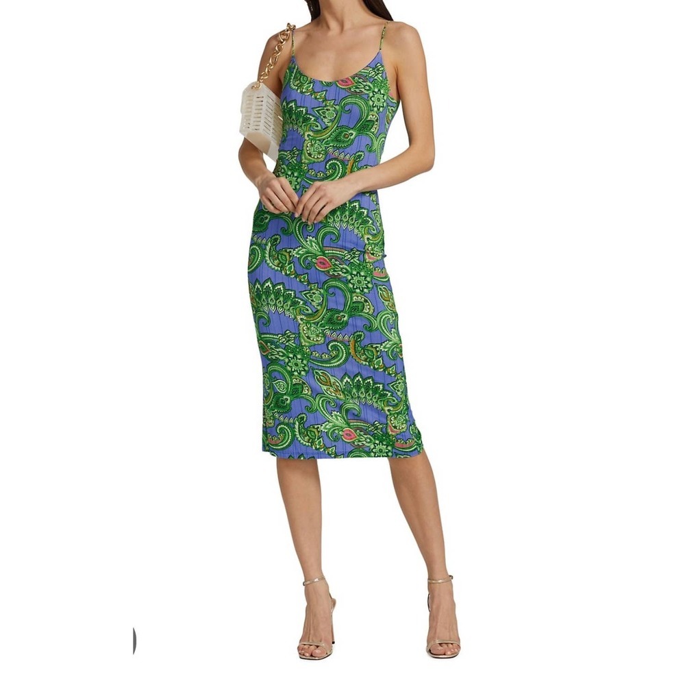 ALICE + OLIVIA Delora Paisley Slip Dress 0